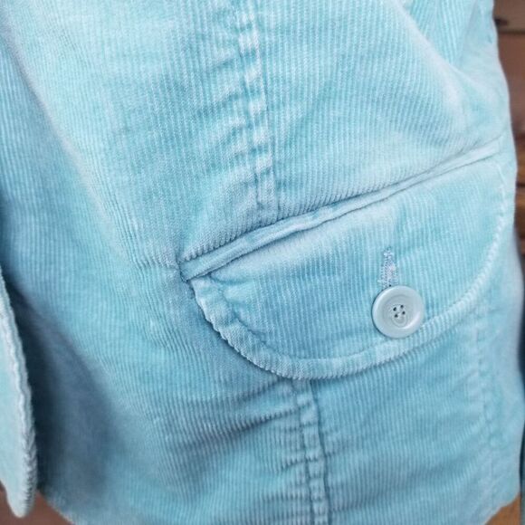 Vintage Retro 80s Style Liz Claiborne Blue Corduroy Coat Jacket 16P - Picture 5 of 11